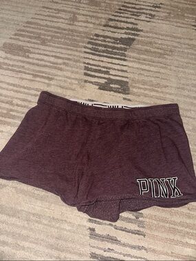 PINK Victoria's Secret Heather Plum Lounge Shorts with Logo Waistband